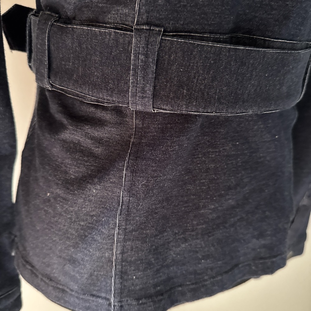 Y2K Wet Seal Faux Denim Belted Jacket w/ Faux Fur Collar NWT Size M - Picture 5 of 7